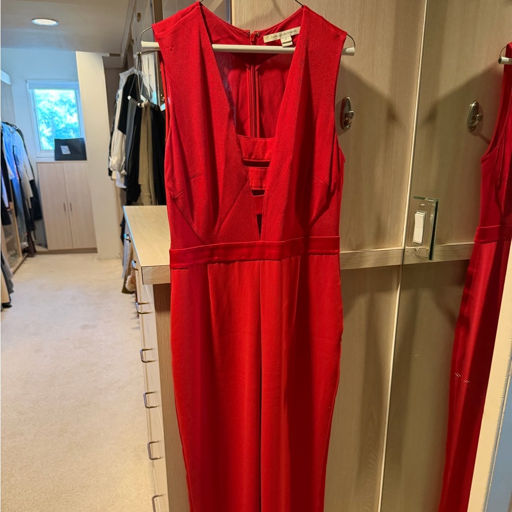Diane Von Furstenberg Vibrant Red Backless Dress